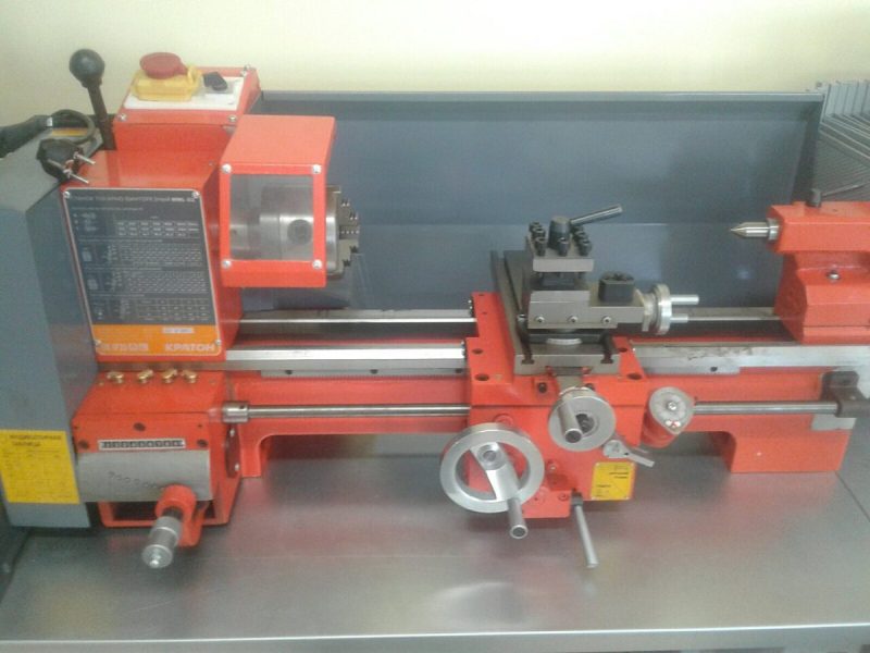 CNC turning lathe machining a metal shaft